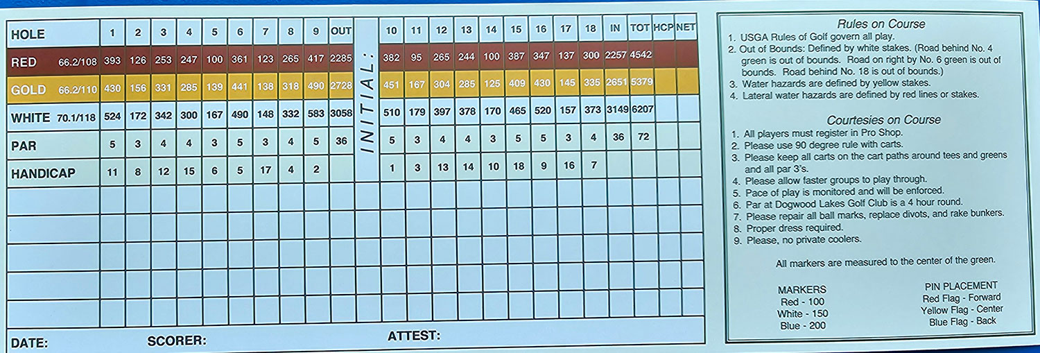 Course Dogwood Lakes Golf Club